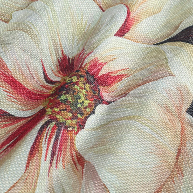 Bonhause Peony Floral Throw Pillow Covers 18x18 Inch Burgundy Red Flower Outdoor Decorative Pillow Cases Polyester Linen Cushion Covers for Sofa Couch Bedroom Home Decor Set of 4 - Image 4